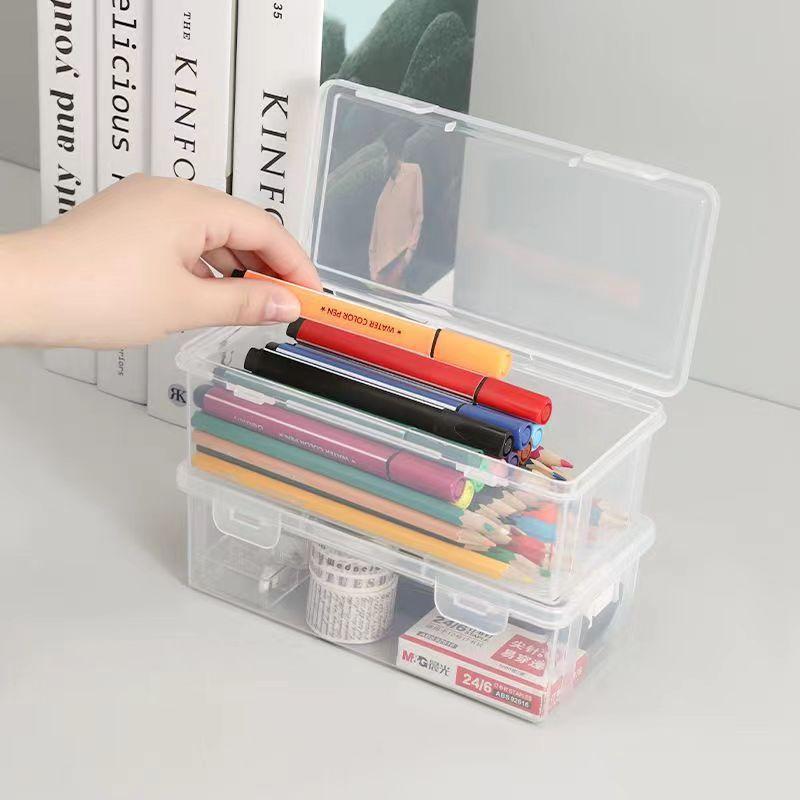 Large-Capacity Plastic Pencil Case for Office and School Supplies