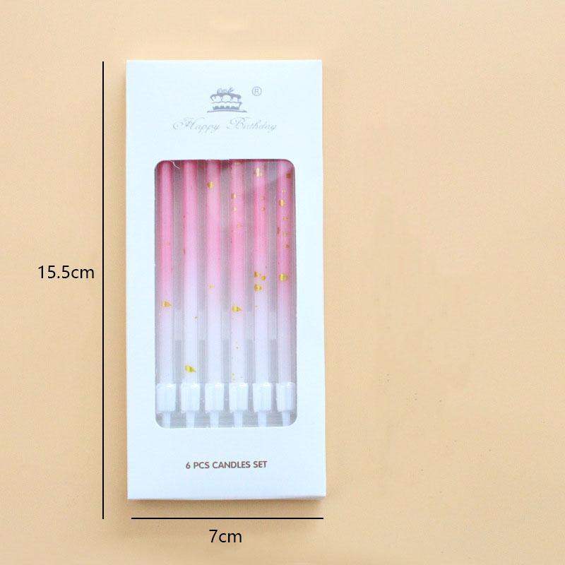 

6 шт. длинных цветных свечей на день рождения, вышитые палочки, забавные розовые свечи, свадебные украшения и ритуальные принадлежности, свечи для вечеринок