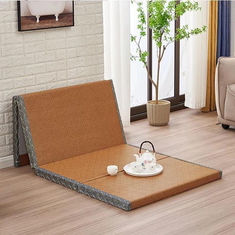 New Thickened 3cm Four Folding Napping Mat Traditional Japanese Tatami Foldable Mattress Coconut Palm Medium Firmness Mattress