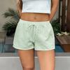 Women Summer Casual Holiday High-Waisted Drawstring Plaid Shorts Pants