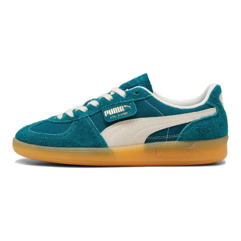 PUMA Palermo Unisex Low Thin Sole Retro Trainers Green 396841-06 37