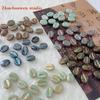 Picasso-Style Acrylic Coffee Bean Czech Beads for DIY Bracelets & Rings