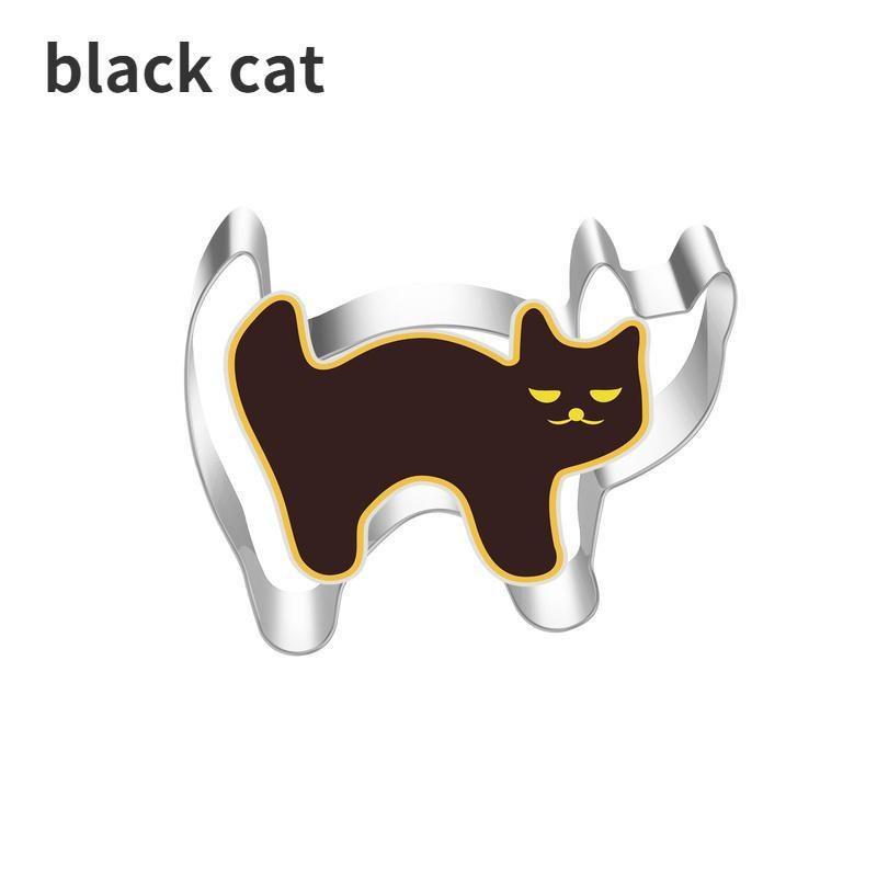 6 Stile Halloween Edelstahl Ausstechform Kürbis Fledermaus Zauberer Geist Schwarze Katze Form DIY Backwerkzeuge für Küche