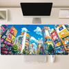 Anime Tokyo Street Colorful Billboards Large Gaming Mouse Pad Xxl Desk Mat Nonslip Stitched Edge City Street Desk Mat Gift