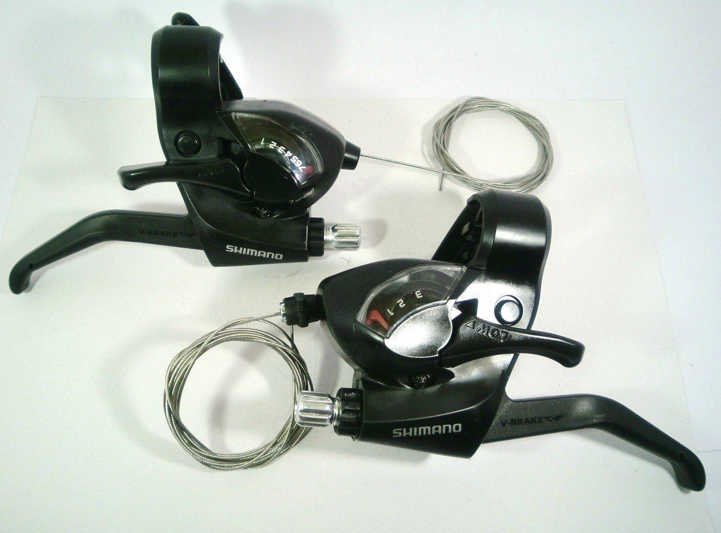 

SHIMANO Комплект манеток 3x7 скоростей ST-EF41 7R/L 2 пальца (черный) чёрный