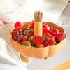 Halloween Pumpkin Shaped Snack Container Dual Layer Fruit Candy Bowl with Toothpick Storage Creative Table Tray Basket for Home