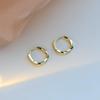 S925 Sterling Silver Mobius Stud Earrings for Women, High-end Japanese Style Ear Cuff.