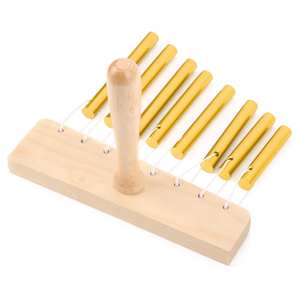 8Tone Chimes SingleRow Tube Children S Percussion Instruments Orff Preschool Toys with Hammer(Gold )