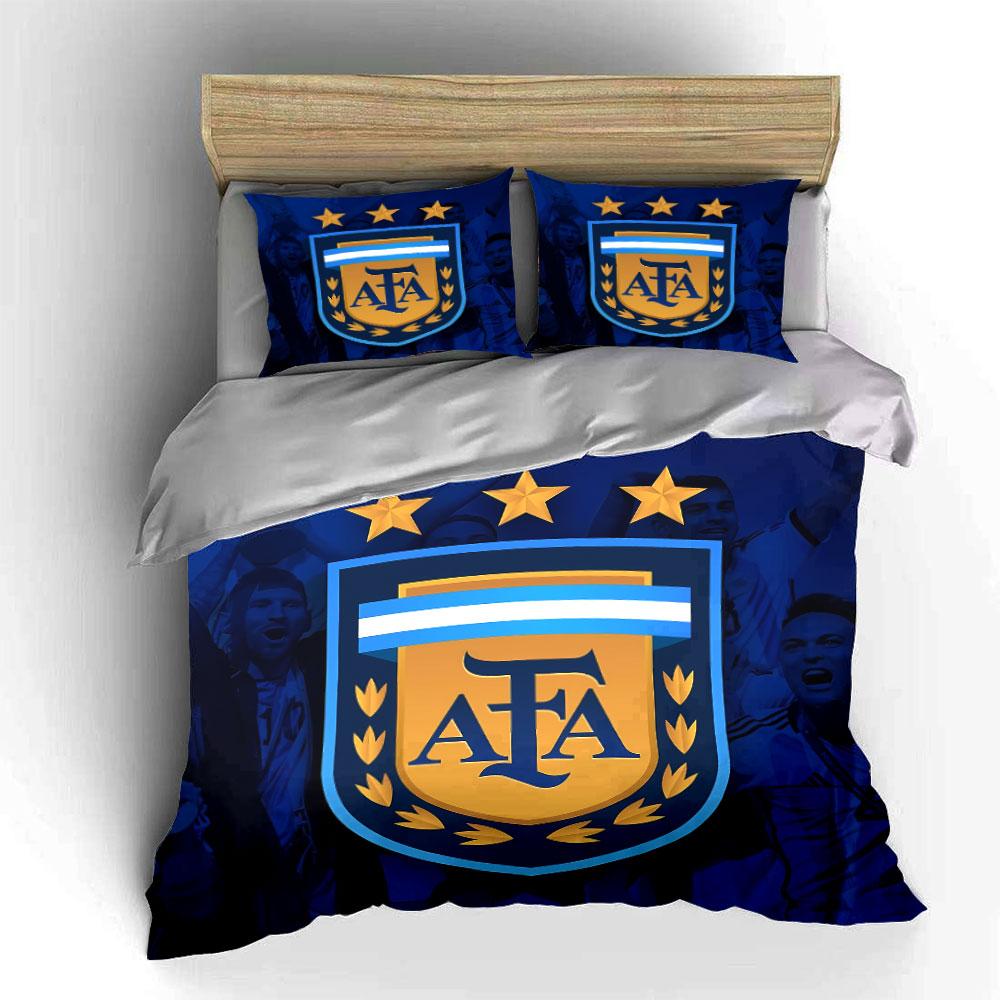 Blue bedding featuring AFA logo. Bedding sets Duvet cover sets Duvet covers Pillowcases(1 * Duvet Cover 2 * Pillowcases without duvet insert)