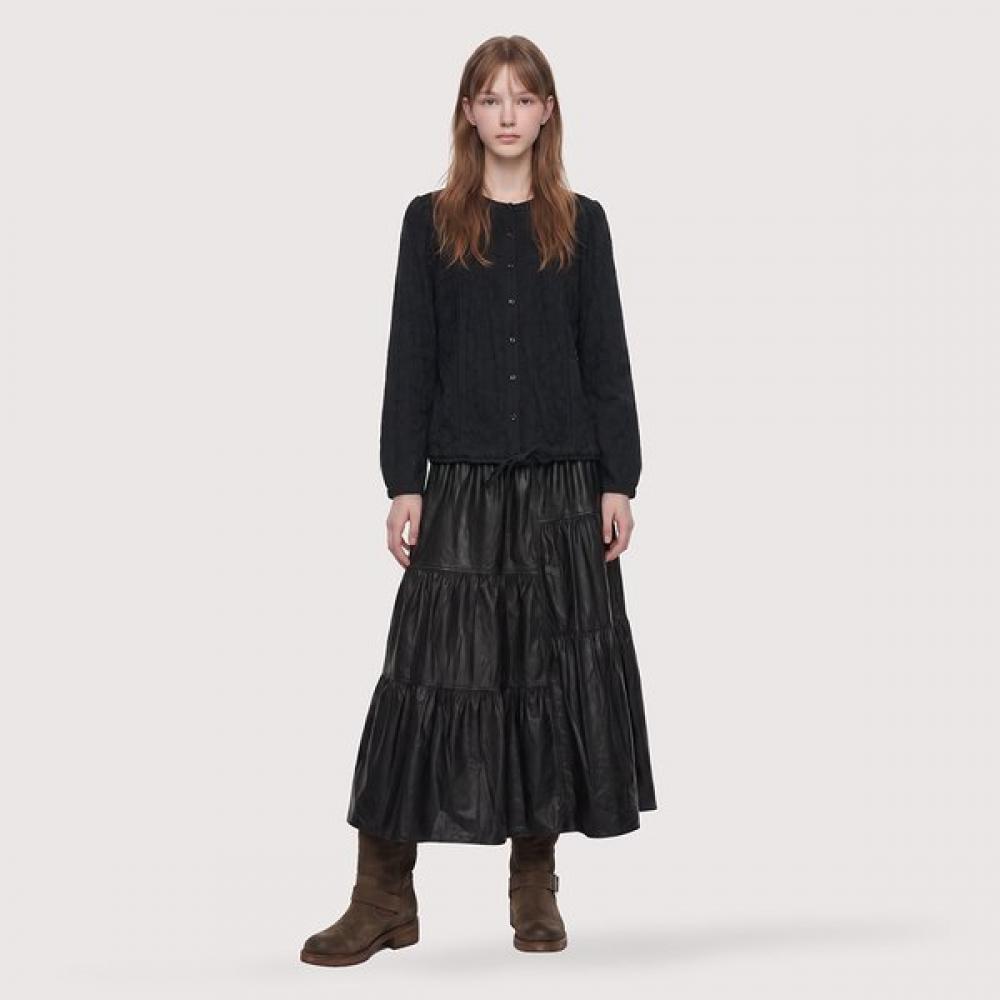 Thursday Island Fake Leather Tiered Skirt T266msk140w