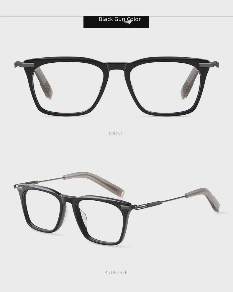 Japonské ručně vyráběné čtvercové brýle z čistého titanu pro muže a ženy, velký obličej, retro styl DLX 403