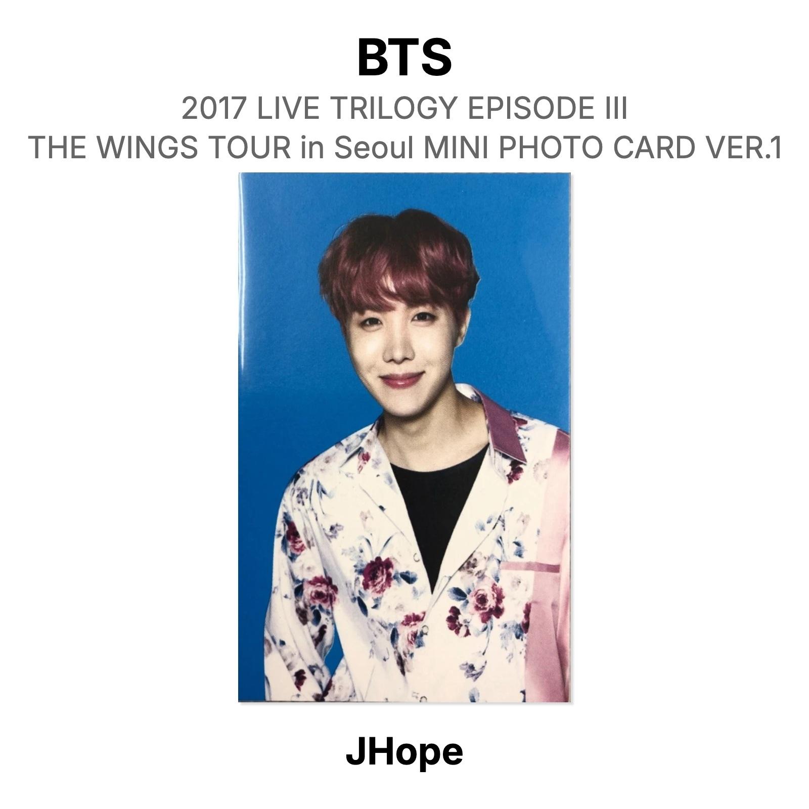 BTS 2017 LIVE TRILOGY EPISODE III THE WINGS TOUR в Сеуле МИНИ ФОТОКАРТОЧКА ВЕР.1 Официальная Фотокарточка J-Hope blue