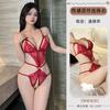 Sexy Pajamas Pure Desire Suspender Lace One-piece Pajamas Open Gear Free Sex Underwear Uniform Temptation Small Breasts Show Big