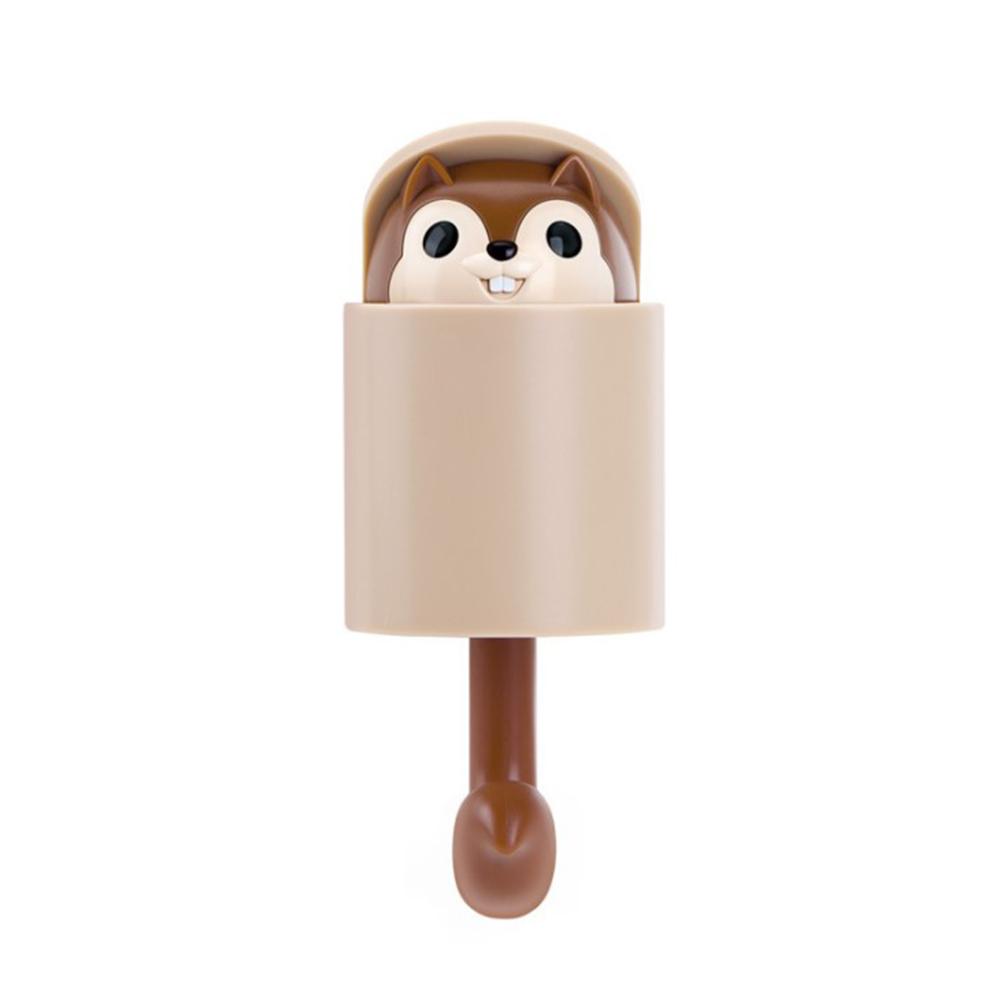 

Creative Home Decor Cartoon Animal Squirrel Head Hiding Storage Bathroom Kitchen Hanging Hook Pasting Wall Hooks Children Gift кавовий
