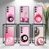 8 Ball Aesthetic Pink Phone Case For Samsung Galaxy A73,A72,A71,A70,A53,A52,A51,Others Soft Black Cover