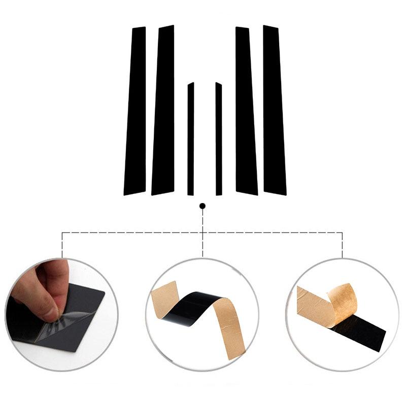 Stâlpii de stâlp auto pentru Honda Civic Sedan EU/ES/EP/EM 2001-2005 Autocolante pentru acoperirea geamului ușii negru lucios