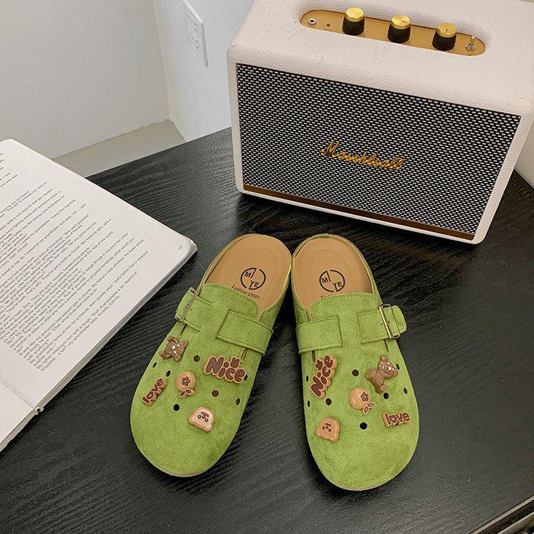 Retro Women's Closed-Toe Thick-Soled Clog Slippers - Spring/Summer 2025 Collection