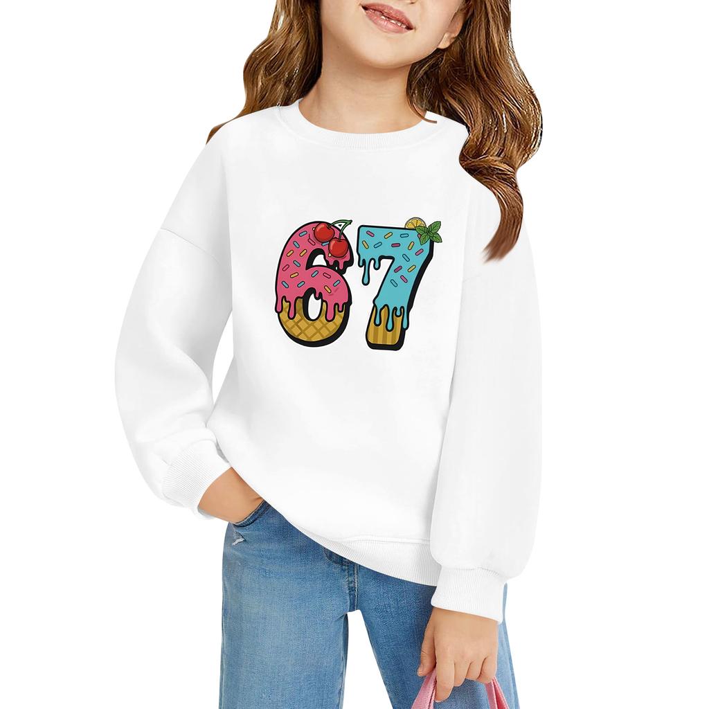 Kinder Langärmeliger Lockerer Pullover Buchstabenbedrucktes Kapuzensweatshirt