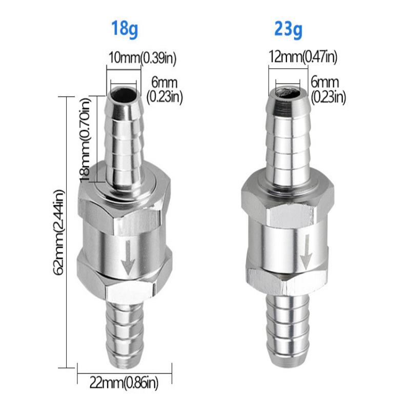 One-Way Non-Return Check Valve Aluminium Fuel Water Gas Air Vacuum Petrol Diesel 4 Size Valves 6/8/10/12Mm For Marine Automotive