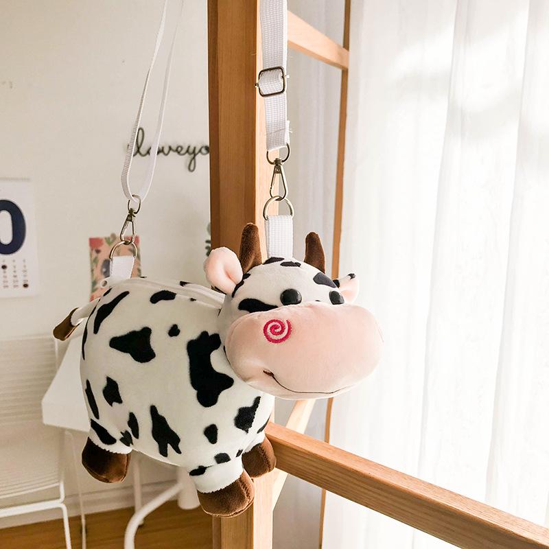 Cute Cartoon Cow Plush Crossbody Bag & Doll Toy Gift for Kids Bag