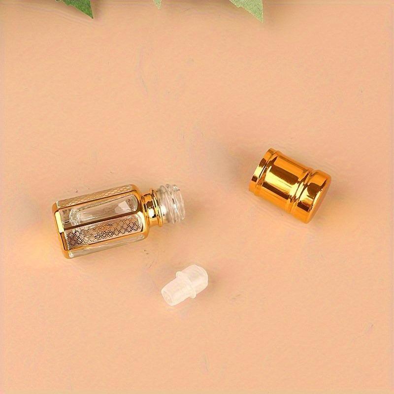 4pcs/set Refillable Golden Essential Oil Roller Bottle Perfume Bottle Glass Roll-On Essential Oil Bottle Cosmetics Container