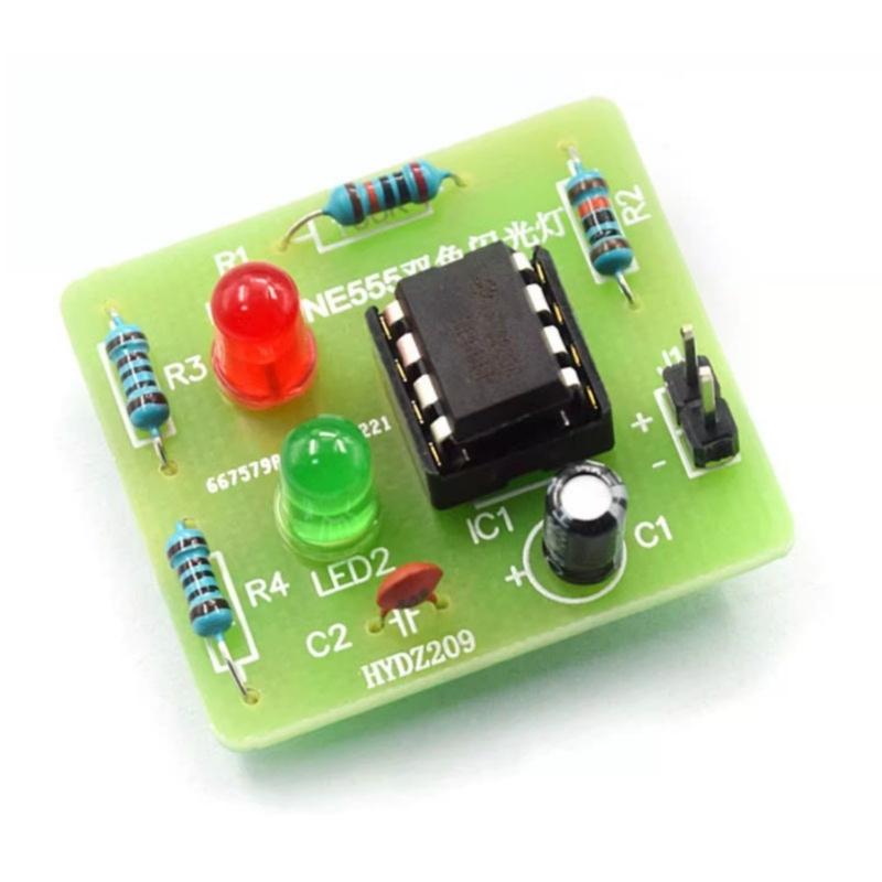 Plastic Mount Terminal Block NE555 Bicolor LED Flasher Part Reliable Circuit Connection For Electronic Projects Training