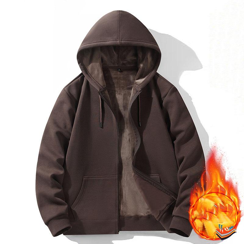 Mikina na zip s kapucí Podzim Zima Hřejivý fleecem podšitý Kompozitní kardigan Čistá bavlna Ležérní Pánský Dámský Základní Jednobarevný Y2k