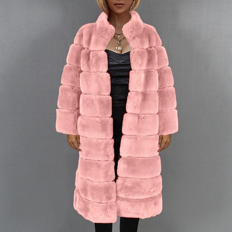 50 autumn and winter new products stand-up collar long imitation fur coat top women's coat Cheng Juan
