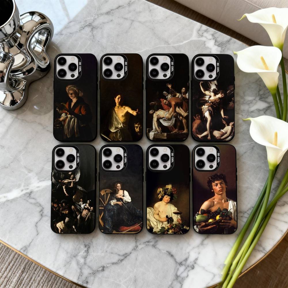 Art C-Caravaggio P-Paintings Phone Case For iPhone17,16,15,14,13,12,11 Plus,Pro Max Candy Silver Plated Inside Cover