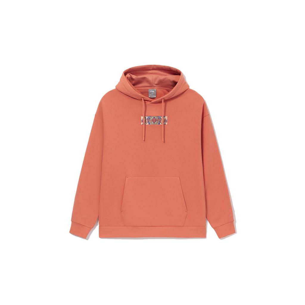 Li Ning Sports Fashion Collection Sweatshirts Unisex Brick Red Hooded Thickened Regular AWDRD42-11