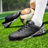 Botas de Fútbol Azul y Blanco para Hombre/Mujer Suela Blanda de Goma Clavo Corto Césped Artificial Zapatos de Fútbol Juvenil