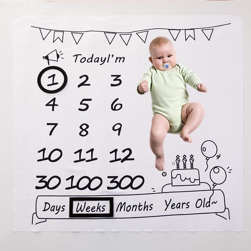 Creative Baby Milestone Photo Blanket – Posing Prop with Number Background for Photography