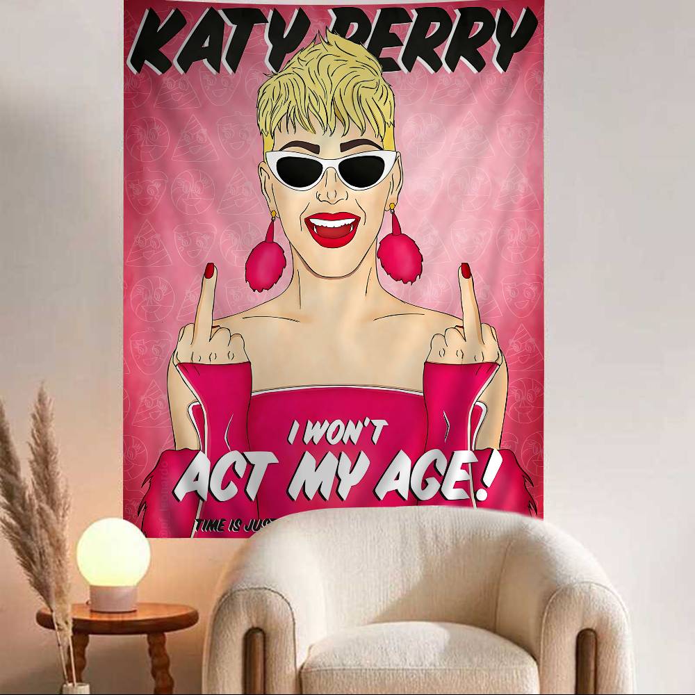 KATY PERRY Musik Wandteppich Heimdekoration Hippie Bohème Dekoration Divination INS Heimdekor