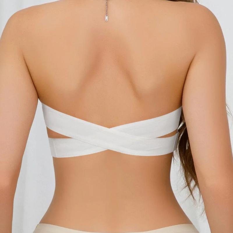 Women's Strapless Bra Sexy Hollow Backless Magic Bandage Seamless One-piece Underwear Wedding Invisible Slip-proof Brassiere