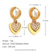MamacitaSlay 18K Gold Plated Stainless Steel Zircon Double Heart Earrings Party Waterproof Jewelry Women's High Quality Gift