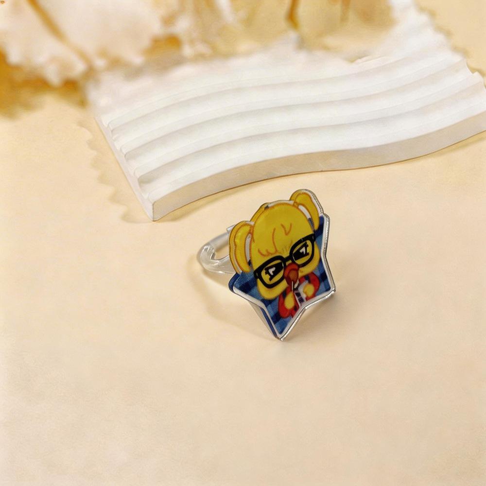 1 Anillo Acrílico de Miembro de Kpop Stray Kids Lindo Kawaii Chibi Cara de Anime Cabeza Grande, Merchandising SKZ Regalo para STAY