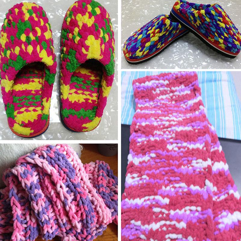 100g/Roll Colorful Thick Velvet Yarn DIY Hand Knitting Wool Yarn Line Crochet Scarf Hat Blanket Soft Chenille Yarn Thread