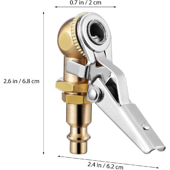 

PartyKindom Tire Chuck with Clip: 1/4 Inch NPT Locking Air Chuck Tire Inflator Nozzle with Closed Ball Clip-On Air Chuck for Tires for Truck RV Auto