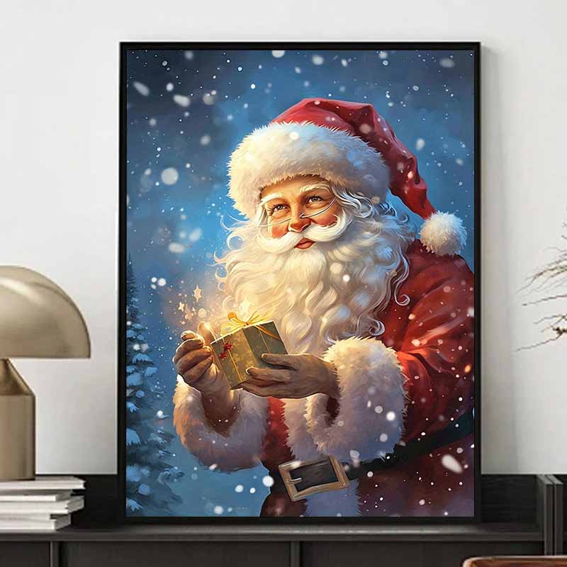 New Arrival 5D DIY Full Circle Diamond Painting  Santa Claus  Embroidery Cross Stitch Home Decor Gift 20x30cm