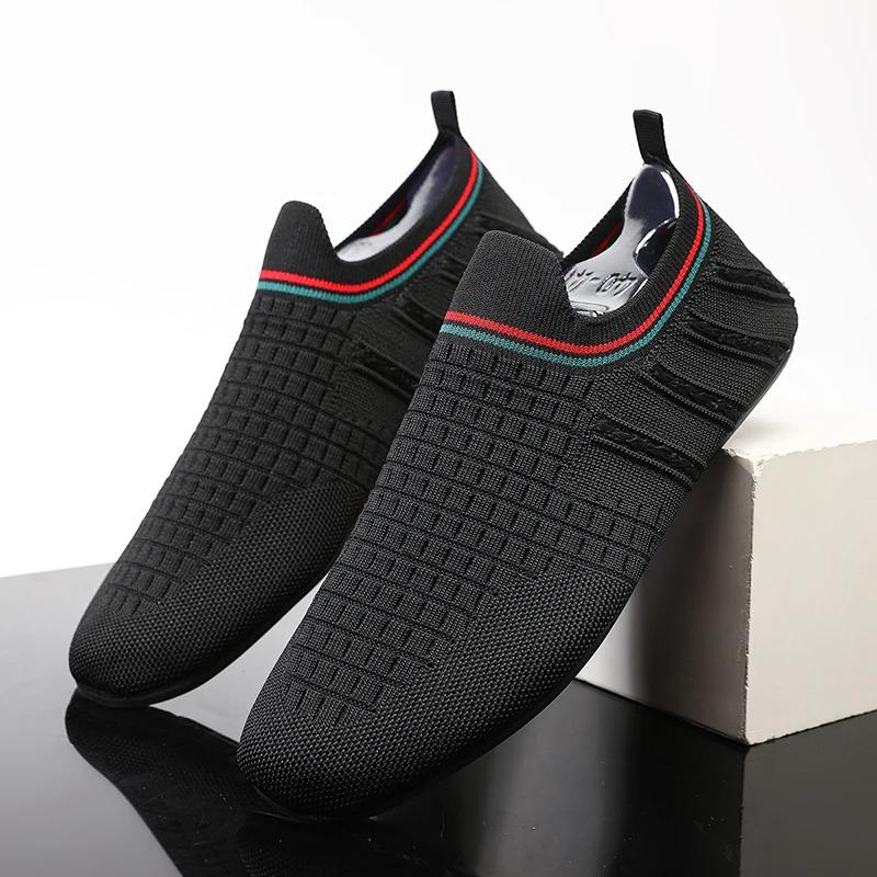 Fashion Outdoor Men Shoes Slip On Men'S Casual Shoes Summer High Quality Mesh Sneakers Lightweight Breathable Male Walking Shoe