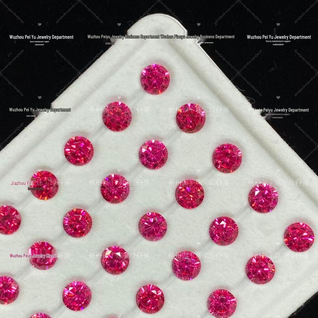 Brincos de Zircônia Redondos Degradê 6/8mm: Joias Brilhantes para Nail Art DIY com Design de Oito Corações e Flechas