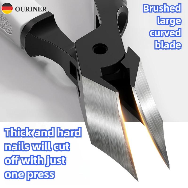 Xiaomi Large Opening Extended Diagonal Blade Anti-Splash Thick & Curved Toenail Clippers Ergonomic Grip for Precise Cutting, Durable