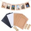 20 Photo Albums, 20 Clips and 2 Rolls of Jute Cord Paper Frame Set, Hanging Photo Display Banner, Suitable for Home, Wedding and Party Decorations