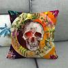 Nordic Halloween Skull Series Digital Printing Short Plush Pillow Covers for Car Sofa Office Cushion Cover Home Goods