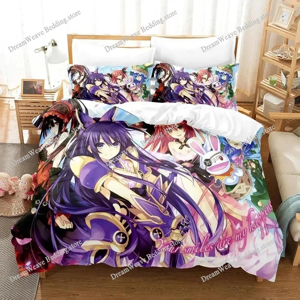 Date A Live Tokisaki Kurumi Bedding Set Duvet Cover Bed Set Quilt Cover Pillowcase Comforter King Queen Size Boys Adult Bedding7