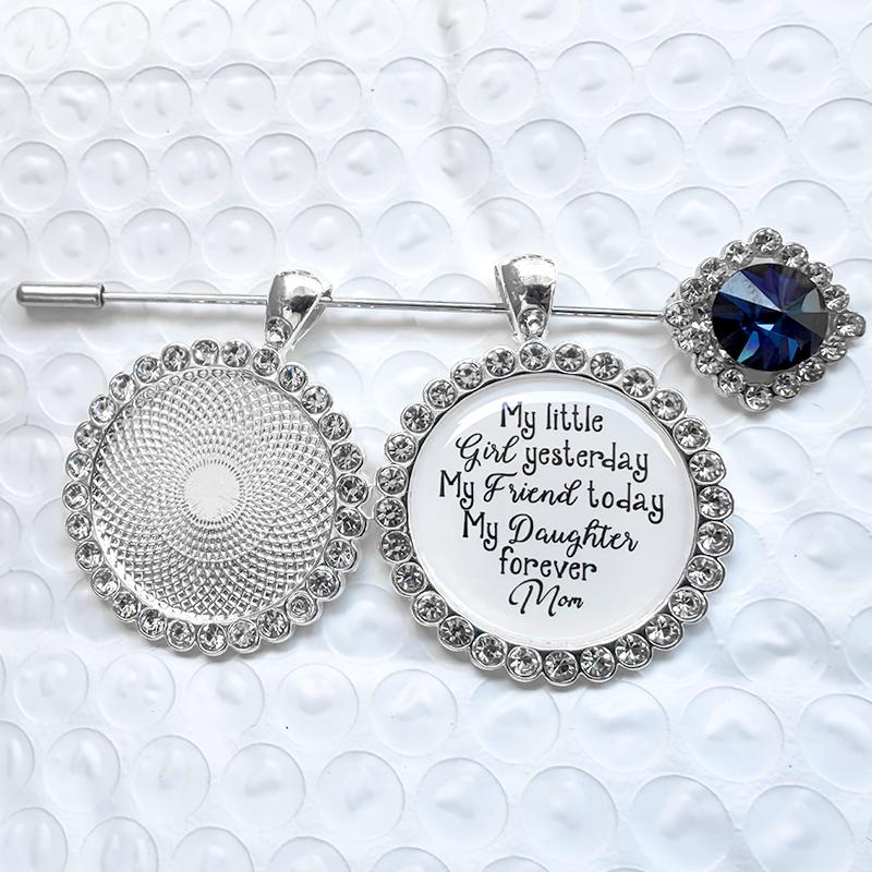 1Pc Photo Charm DIY Memorial Photo Alloy Pin Brooch Weddings Anniversaries Picture Frame With Pendant