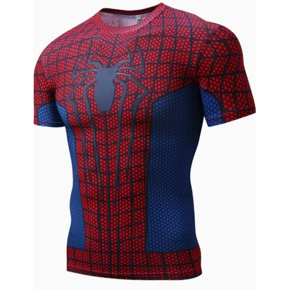 Men's 3D Printed Summer Adult Sports T-Shirt Captain America Quick-Dry Breathable Running Sports Round-neck Shirt