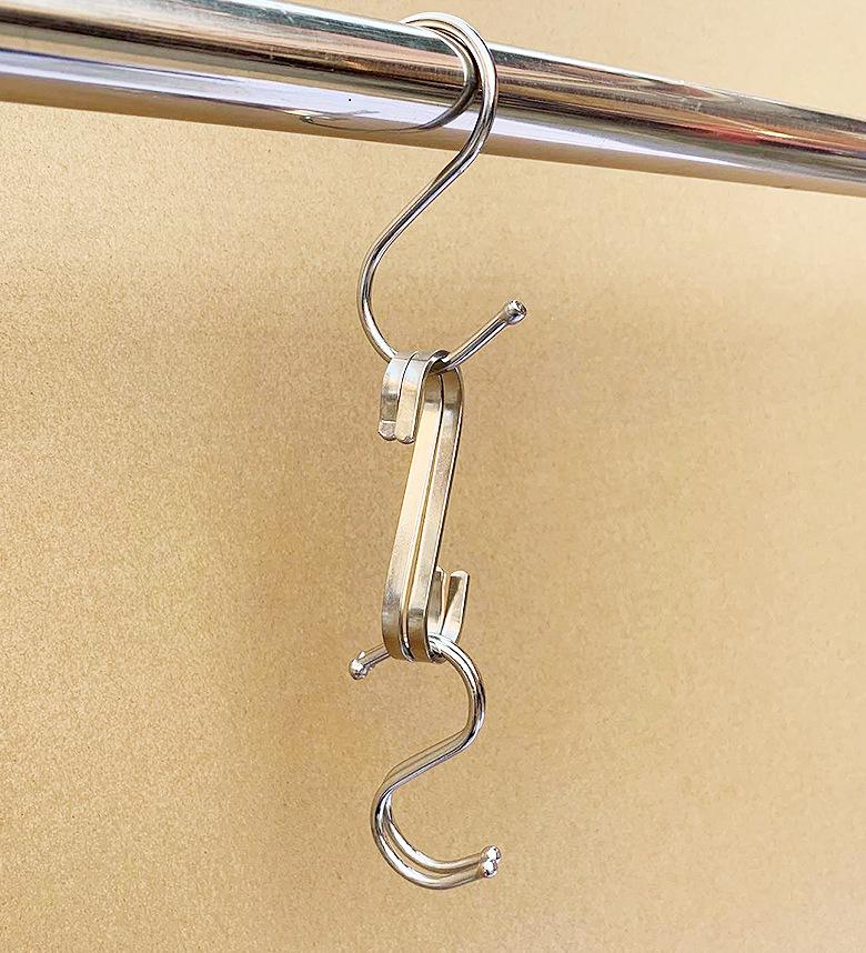 Flacher S-Haken aus Edelstahl für Wurst, Speck, Fischtrocknung, Küche oder Kleideraufbewahrung