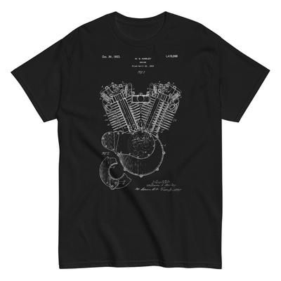 Motore motociclistico 1923 Brevetto USA Vintage Unisex Maglietta Classica
