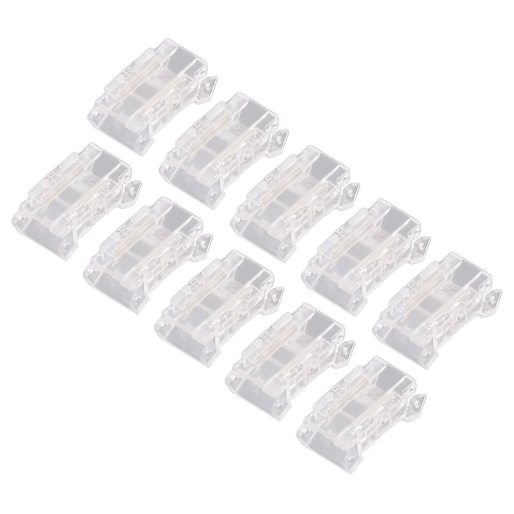 10 Pcs LED Light Strip Connectors 2Pin 8mm Strip to Strip Solderless COB LED Light Strip Connectors